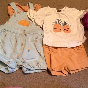 Kids Pineapple Matching Set - Blue and Orange